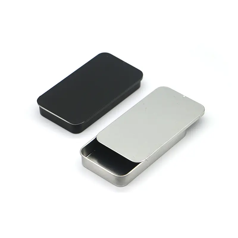 Caso Slide Presente Embalagem Caixa de lata Recipiente Personalizado Impresso Metal Retangular Quadrado Metal Sólido Perfume Lata Gift & Craft BST