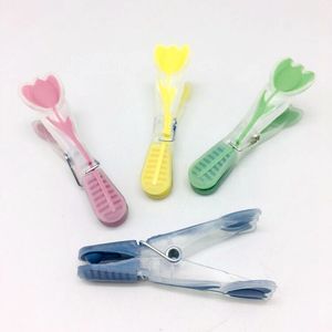 Pinces à linge en plastique de printemps, design fleur de tulipe, pinces <span class=keywords><strong>pour</strong></span> cordes à linge, pinces de séchage, pinces à linge - Product Image 4