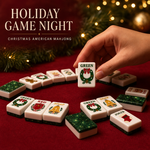 Tuiles de Mahjong de Noël KXXL – Édition Cadeau de Fêtes – Motifs Père Noël, Elfe, Couronne, Chaussette, Visage, Fond Vert Étoilé – Pour les Amateurs de Mahjong - Product Image 2