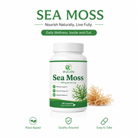 Capsules d'algues marines OEM 500mg, soutien immunitaire, digestif et énergétique, marque privée, complément d'algues marines végétalien, 60 gélules pour adultes, certifié HALAL