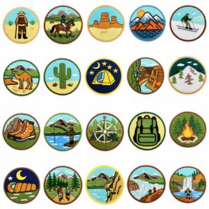 Patch brodé thermocollant style aventure pour vêtements, chapeaux, sacs à dos – Idéal pour le camping, le ski, la randonnée et la pêche - Product Image 1