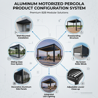 Systèmes de pergola en aluminium 10x10 pieds, revêtement poudré, pour jardin, gazebo, auvent de balcon, abri de jardin automatique