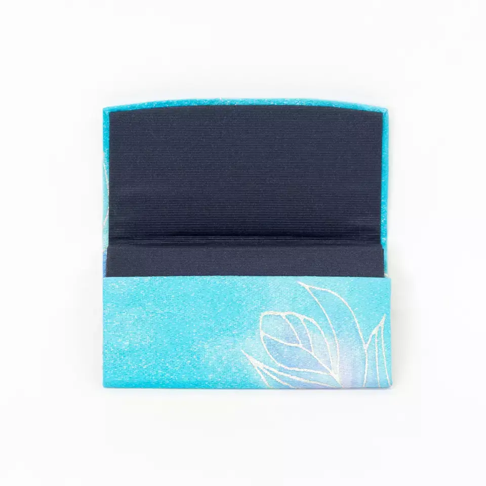 Hand-painted technique customised silk products mens card case wallet