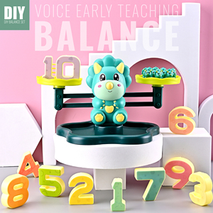 Juego Educativo AiJH para el Aprendizaje Temprano, Balanza de Conteo por Voz, Juguete de Matemáticas Montessori con Pesas y Números, con 30 Tarjetas Aritméticas - Product Image 1