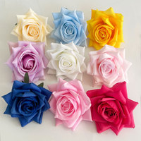 Rose artificielle d'angle en tissu de soie moderne faite à la main, tête de fleur de simulation pour décoration murale, accessoires de mariage, photographie extérieure, maison