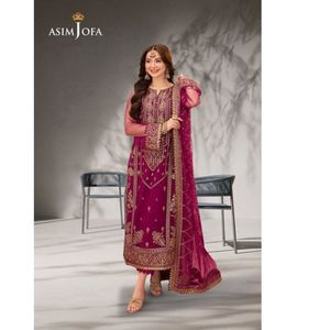 Robe pakistanaise tendance, costume ethnique en soie, robe Salwar Kameez droite de créateur, très vendue - Product Image 1