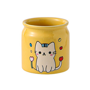 Livraison gratuite sur des tasses à pudding à motif de chat de dessin animé, des tasses à lait et à café haut de gamme, des tasses à eau mignonnes, des tasses en céramique pour un usage domestique. - Product Image 2