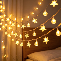 Guirlande lumineuse LED étoile 10m blanc chaud IP65, ampoules pentagramme pour chambre, mariage, fête, Halloween, intérieur et extérieur