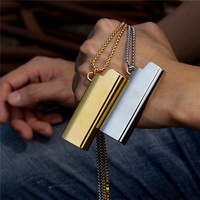 Collier à pendentif briquet, bijoux hip hop pour hommes, en or et argent, nouvelle collection 2020