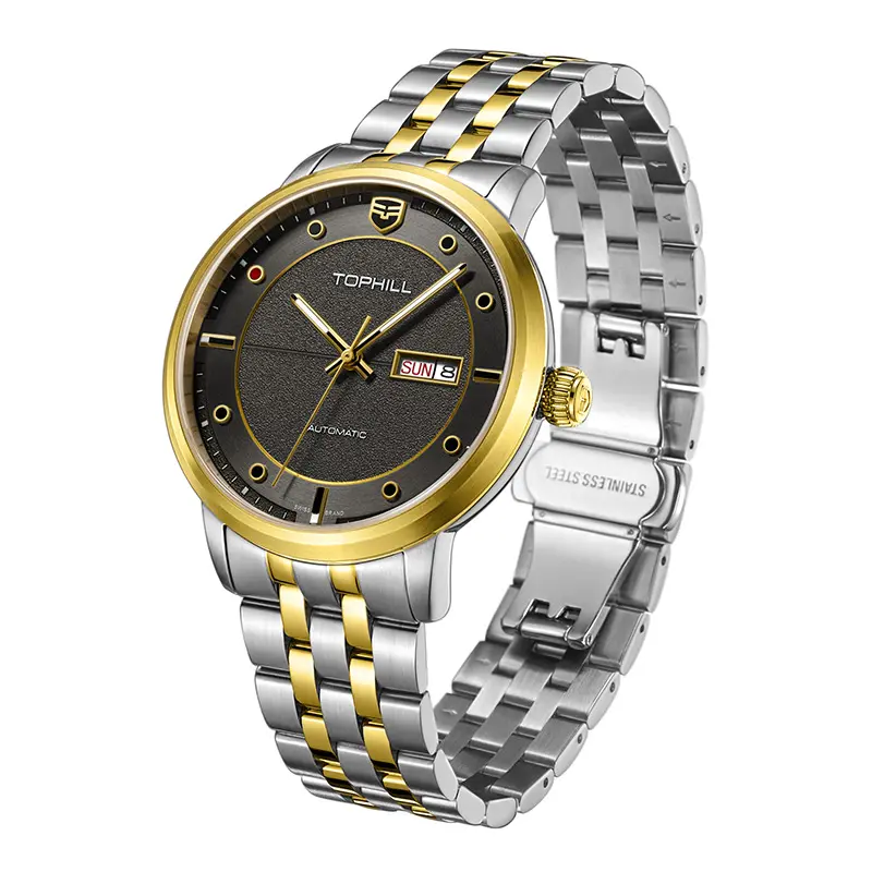 Doittoail-montre <span class=keywords><strong>mécanique</strong></span> et automatique pour hommes, montre-bracelet de travail, étanche, bracelet en acier inoxydable, horloge, TW072G