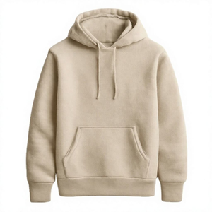 เสื้อฮู้ดดี้ผู้ชายสีพื้นผ้าเฟรนช์เทอร์รี่แขนยาวแบบสวมมีกระเป๋าหน้า - Product Image 6