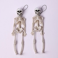 Décorations de mini-squelettes d'Halloween, 30 cm, corps entier avec corde de suspension pour fête d'Halloween, mur, porte et accessoires de maison hantée