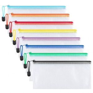 Custom Clear PP Zipper <b>File</b> Organizer <b>A4</b>-Water Resistant Mesh Document Pouch for School Office Business Travel - Product Image 5