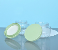 Pot en plastique transparent PET à large ouverture en forme de T de 250 ml (8 oz) pour poudre corporelle, conteneur pour soins de la peau, bouteille de rangement cosmétique