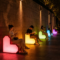Banc LED en forme de cœur, siège lumineux en forme de cœur pour centre commercial, place publique, parc d'attractions, décoration nocturne