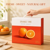 Boîte cadeau personnalisée Orange Time pour fruits avec poignée, emballage en carton blanc pour oranges fraîches en gros