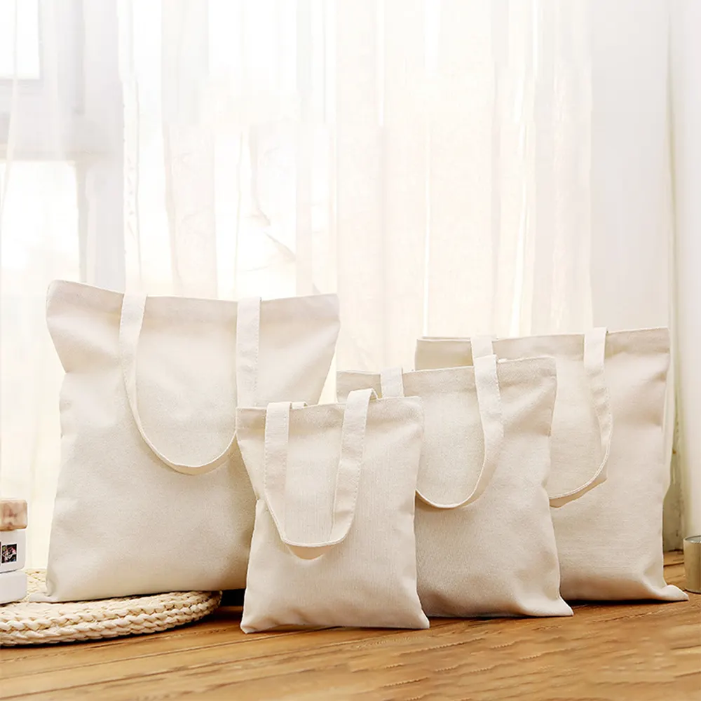 2023 Black Handle Canvas Bag Custom Print Promotional 100% Cotton Canvas Tote Bag Wholesale