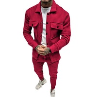 Ensembles de survêtements de jogging hiver-printemps 2026 avec poche poitrine, broderie logo personnalisée, extensibles, 2 pièces, grandes tailles 4XL pour hommes