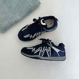 Chaussures de sport polyvalentes respirantes pour femmes, esthétique sportive bleu marine, chaussures de sport décontractées élégantes confortables à lacets - Product Image 4