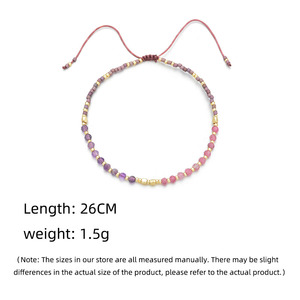 Bijoux de Style Y2K <span class=keywords><strong>Bracelet</strong></span> en <span class=keywords><strong>macramé</strong></span> fait à la main pour femmes pierres précieuses colorées Miyuki perles perle pierre principale motif de lettre religieuse - Product Image 5