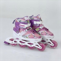 Patins à roulettes pour enfants avec roulettes clignotantes roses, patins à roulettes clignotants