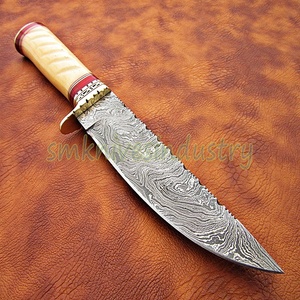 Arreglar hoja personalizado hecho a mano Damasco cuchillo de caza con camello hueso manejar (Smk1335) - Product Image 6