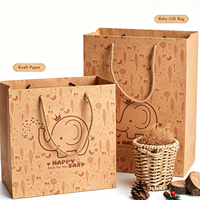 Sac en papier kraft brun carré, recyclable, résistant à la graisse, avec poignée, pour l'emballage de bougies, logo personnalisé