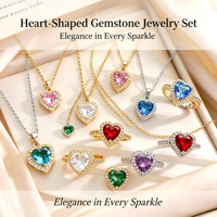 Collier Titanic Tendance, Bijou Classique Cœur de l'Océan avec Pierre Précieuse Multicolore en Cristal, Élégant et Délicat pour Femme