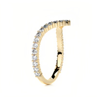 Bague empilable Chevron en forme de V sans nickel couleur D VVS1 en argent sterling 925 plaqué or 18 carats avec moissanite pour bijouterie fine