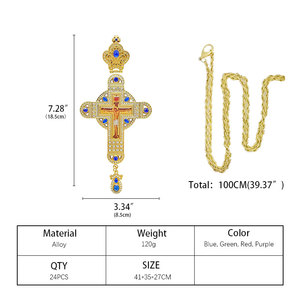 Ht Europa Populaire Legering Orthodoxe Kerk Bisschop Gouden Borstkruis Ketting Met Gratis Pu Geschenkdoos - Product Image 5