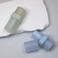 Tube de rouge à lèvres vide Yuecai givré translucide carré 3,2g, tube de baume à lèvres en plastique, vente en gros, logo personnalisé