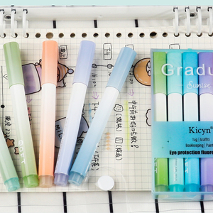 Ensemble de surligneurs 4 couleurs à changement progressif avec pointe pinceau inclinée pour marquage créatif, dessin graffiti et écriture oblique - Product Image 5