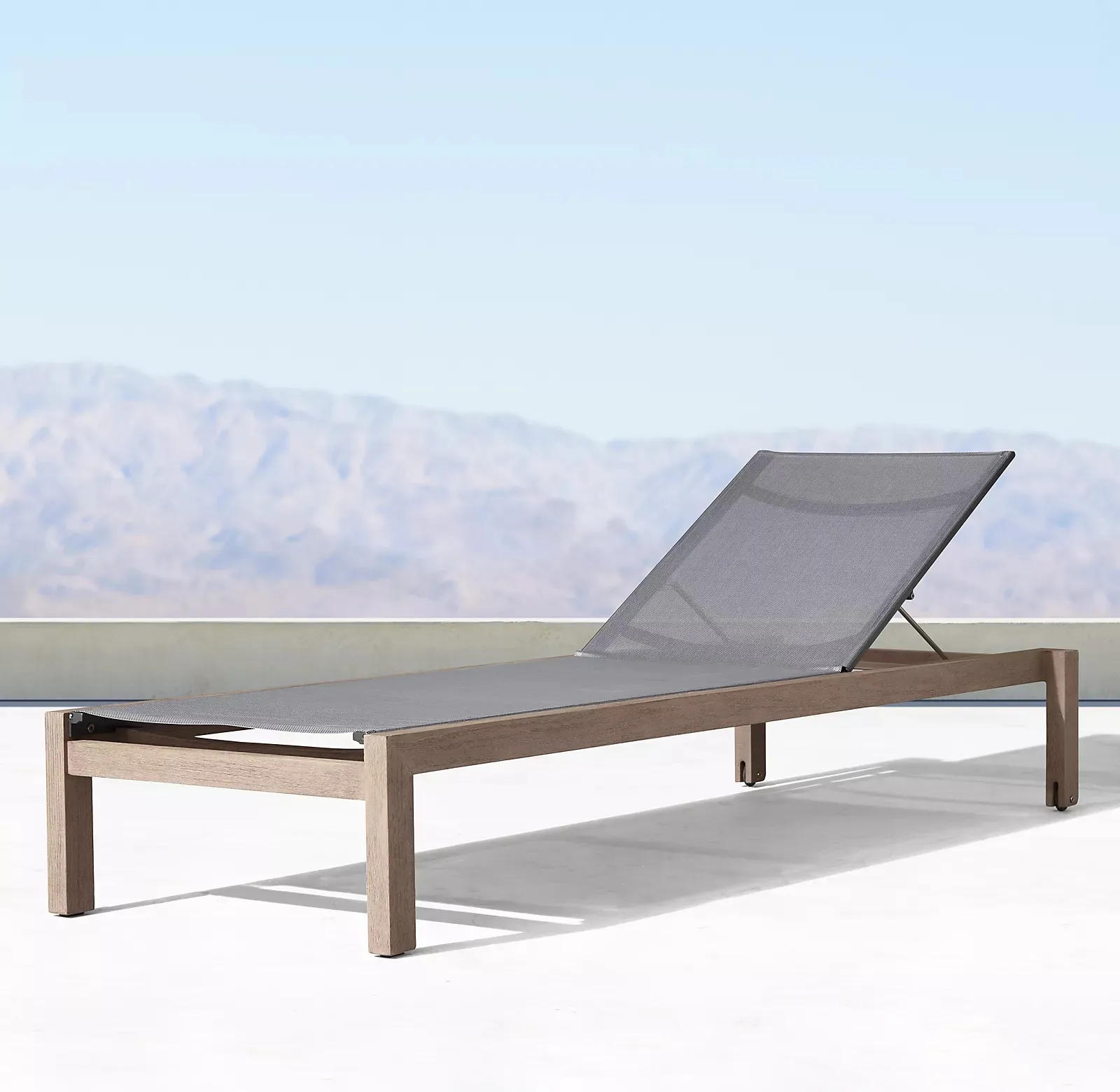 Profession eller Hersteller Terrasse Pool Lounge Teak Mesh Chaiselongue Outdoor Sonnen liege