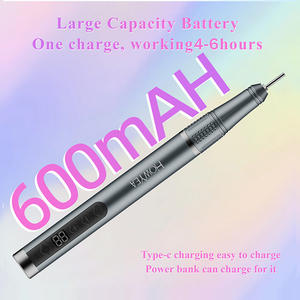 HOWYEAポータブル充電式ネイルドリル研磨マニキュアツールサロンホーム充電式30000rpmネイルドリルペン - Product Image 1