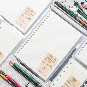 学校ノート ルーズリーフ B5 80g シングルライン グリッド ドット ブランク 英語 コーラル スタディ デイリープランナー 60枚 フィラー - Product Image 3