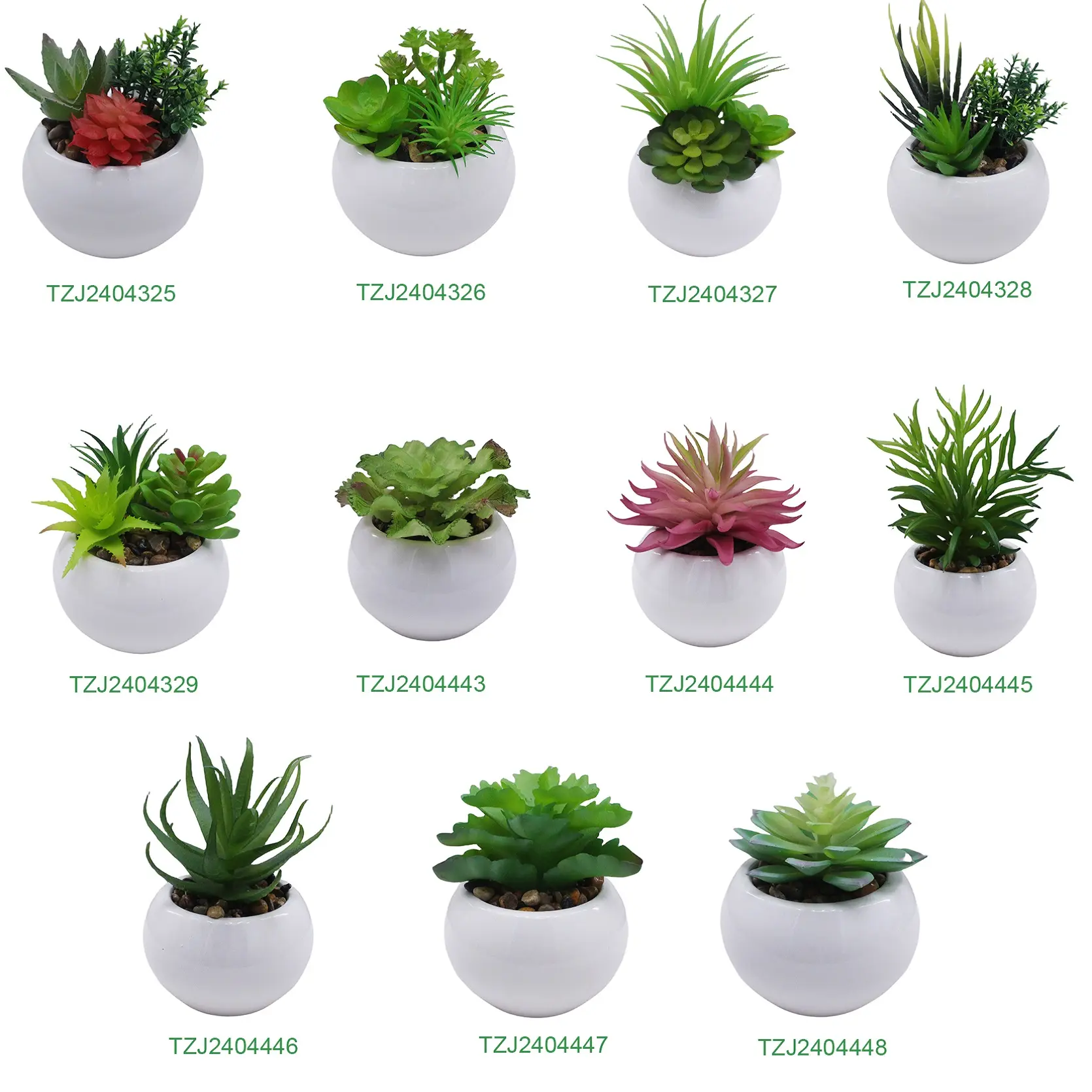 Tizen Wholesale Price Custom Fake Flowers Artificial Succulent Plants Potted For Indoor Outdoor Decoration
