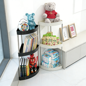 Organiseurs de rangement pour la maison, support d'étagère d'angle à 3 niveaux, gain de place, étagère de rangement multifonctionnelle en plastique - Product Image 5