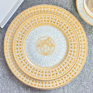 Nordic Mosaic Horses Home Decors Dining Room Porcelain Dishes and Plates Wholesale 8/10 Inch Gift Box Luxury Party Decorations