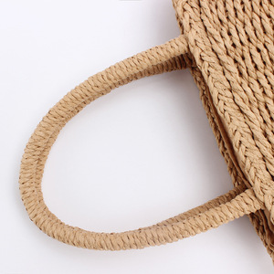 <span class=keywords><strong>Sac</strong></span> à main d'été en rotin pour femme, <span class=keywords><strong>sac</strong></span> de plage tressé fait main, <span class=keywords><strong>sac</strong></span> seau simple en <span class=keywords><strong>paille</strong></span> avec cordon de serrage pour les vacances - Product Image 2