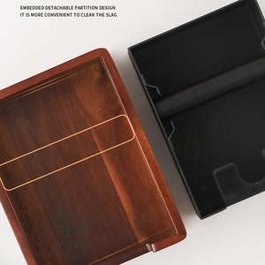 Caja de desecho de madera de acacia para café expreso con barra de golpeo extraíble, herramientas profesionales para barista para el hogar o cafetería - Product Image 5