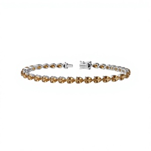 Bracelet tennis en citrine naturelle en forme de poire 6x4mm, 7 pouces, pierre précieuse jaune, ton or, bijoux élégants pour femmes, cadeau d'anniversaire de luxe - Product Image 5