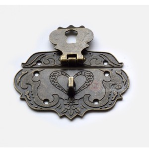Furniture <b>Lock</b> <b>Box</b> Buckle Antique Bronze Small Medium Traditional Design Durable Indoor Use - Product Image 4