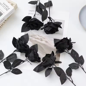 Rosa Negra Artificial de Estilo Gótico Oscuro para Decoración, Rosa Negra Artificial para Fiestas, Pascua, Halloween - Product Image 2