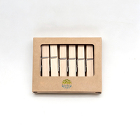 Pinces à linge miniatures en bois avec logo personnalisé, avec boîte cadeau en papier kraft, pour accrocher photos, mémos, fournitures de bureau et scolaires