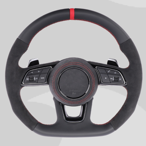 <span class=keywords><strong>Volante</strong></span> Personalizado con Botón de Encendido <span class=keywords><strong>S</strong></span>-<span class=keywords><strong>Line</strong></span> en Cuero Alcántara para <span class=keywords><strong>Audi</strong></span> R8 TTRS C6 C7 S7 S4 A4 B8 RS3 S5 B9 A6 C8 <span class=keywords><strong>A3</strong></span> RS7 RS6 Q7 - Product Image 4