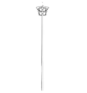 2024 High Mast Light Pole Water Proof 15m 18m 20m Steel Pole Galvanized Tapered Steel High Mast Light Pole