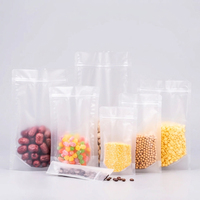 Sachet Doypack en PE dépoli translucide de qualité alimentaire avec fermeture éclair refermable pour aliments pour animaux et sucre
