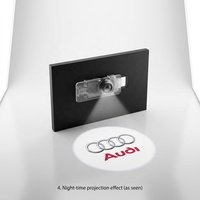 Nouvelle plaque signalétique LED avec logo, éclairage de bienvenue à projection 4 anneaux, 12V, 5W, pour voitures Audi A3/A4L/A5L/A6L/Q2L/Q3/Q5L