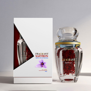 Empty Saffron Seed Supplement Packaging Box Custom Printed Clear Window Saffron Bulbs Packaging