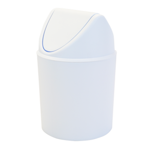 DONDOLINA Cubo de Basura con Tapa Abatible de 6 Litros, de Plástico Blanco, para Uso en la Cocina - Product Image 1